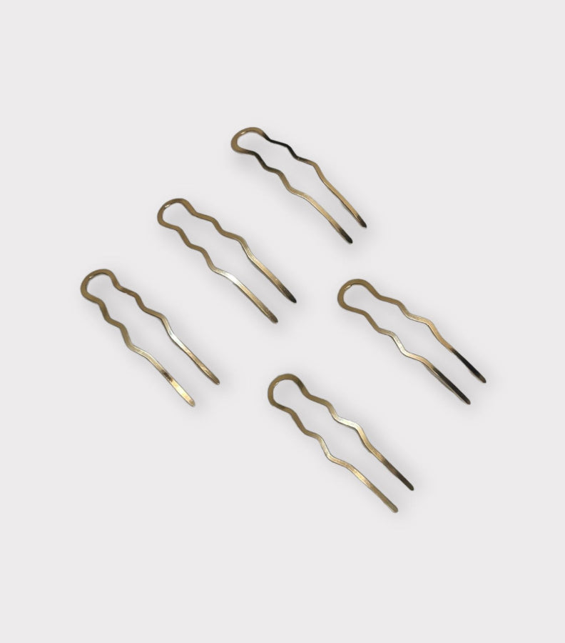 U-Shaped Hair Pins - Gold Colour (set of 5)