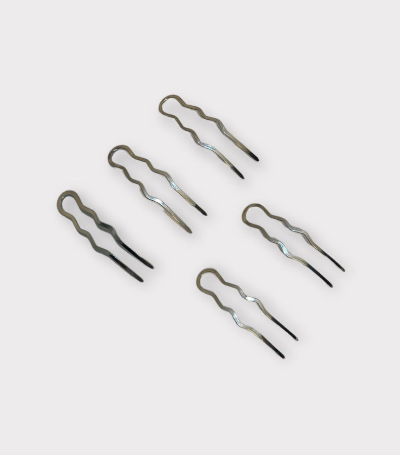 U-Shaped Hair Pins - Silver Colour (set of 5)